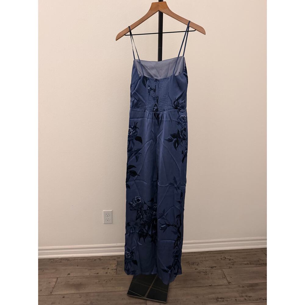 New Few Moda Kourt Selena silk blue floral dress $422 sz 4 - Picture 4 of 5
